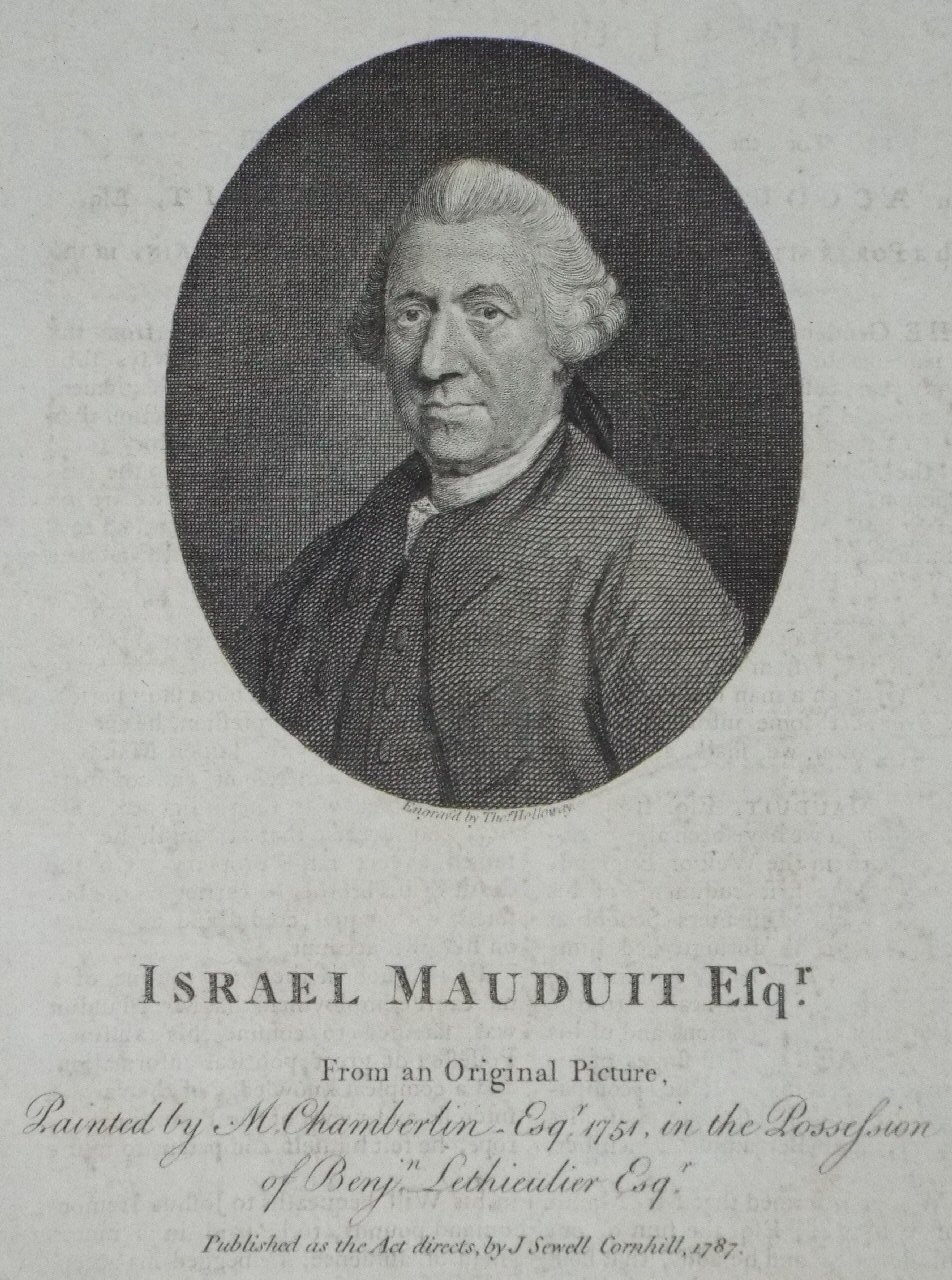 Print - Israel Manduit Esqr. From an Original Picture in the possession of Bery Lethieulier Esqr.